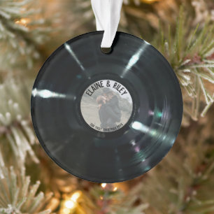 Musik=Liebe Runde Vinyl-Schallplatten-Deko Ornament