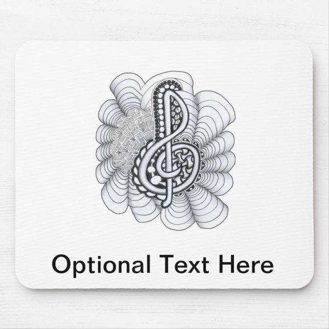 Musik liebt Treble Clef Design Mousepad (Vorne)