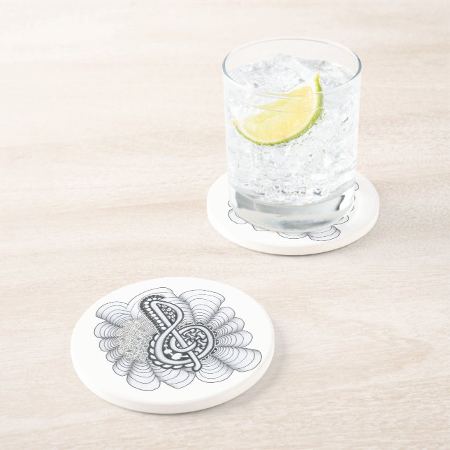 Musik liebt Treble Clef Design Untersetzer (Seite)