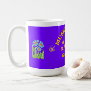 Musik liegt in der Luft - Retro Blumen & Bienen Kaffeetasse