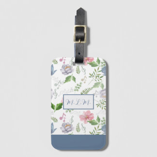 Musik Lover Blue Pink Elegante Wasserfarben Gepäckanhänger