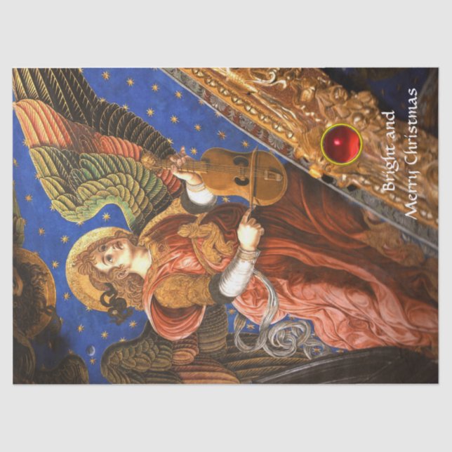 MUSIK MACHEN ANGEL MIT EINEM VIELEN Weihnachten Seidenpapier (Vorderseite)