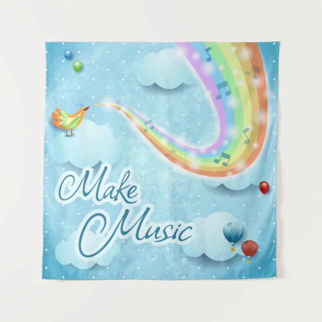 Musik machen, digitale Kunst Wandteppich (Vorderseite)