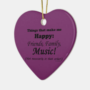 Musik macht mich glücklich keramik ornament