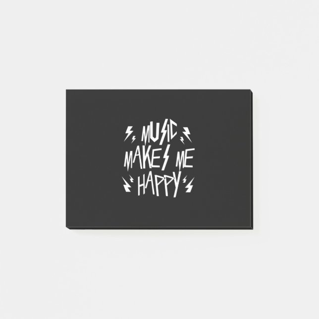 Musik macht mich glücklich post-it klebezettel (Vorderseite)