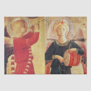 MUSIK MAKING ANGELN IN ROT UND GOLD Weihnachten Seidenpapier