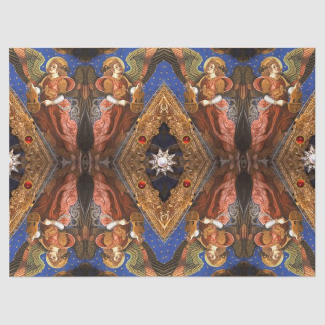 MUSIK MAKING ANGELN MIT EINEM VIELEN Weihnachtsfes Seidenpapier (Vorderseite)