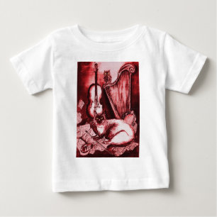 MUSIK MAKING CAT,EIG,Musikinstrumente rot weiß Baby T-shirt