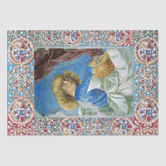 MUSIK MAKING CHRISTMAS ANGEL,WERTVOLL JEWELS,GEMS SEIDENPAPIER (Vorderseite)