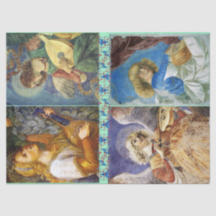 MUSIK MAKING CHRISTMAS ANGELN MIT BLUE FLORAL SEIDENPAPIER