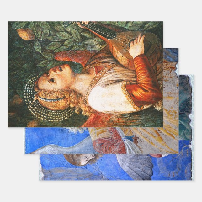 MUSIK MAKING CHRISTMAS ANGELS GESCHENKPAPIER SET (Set)