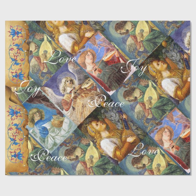 MUSIK MAKING CHRISTMAS ANGELS,JOY PEACE LIEBE GESCHENKPAPIER (Flach)