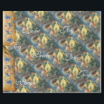 MUSIK MAKING CHRISTMAS ANGELS,JOY PEACE LIEBE GESCHENKPAPIER<br><div class="desc">Musikalische Lute,  Mandoline,  antike Geige spielen Engel Blumenparchment mit roten blauen Blumen,  klassische italienische Renaissance Meisterwerke von Melozzo da Forli,  Detail eines Fresks c.1480.</div>