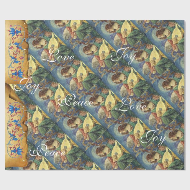 MUSIK MAKING CHRISTMAS ANGELS,JOY PEACE LIEBE GESCHENKPAPIER (Flach)