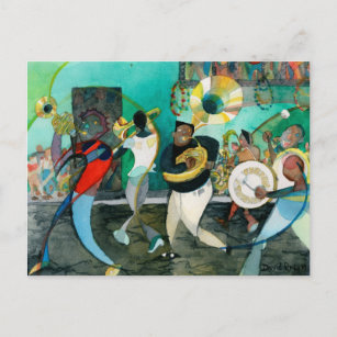 Musik Malerei "New Orleans Jazz" Postkarte