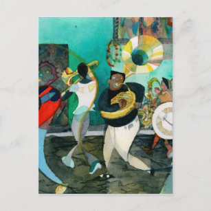 Musik Malerei "New Orleans Jazz" Postkarte