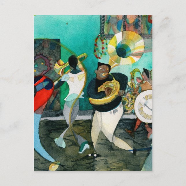 Musik Malerei "New Orleans Jazz" Postkarte (Vorderseite)