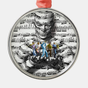 Musik-Mann Silbernes Ornament