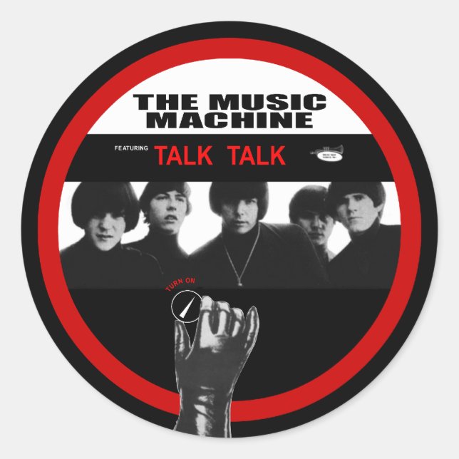 Musik-Maschine: Schalten Sie ein Runder Aufkleber (Vorderseite)