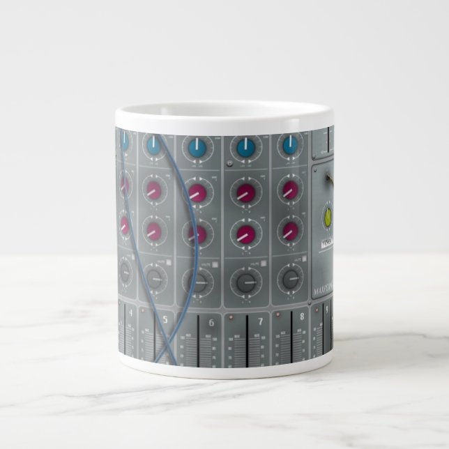 Musik-Mischpult Jumbo-Tasse (Vorderseite)