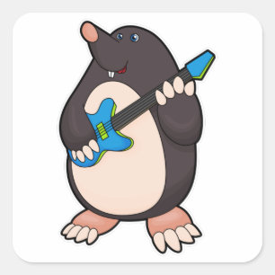 Musik mit Gitarre Quadratischer Aufkleber