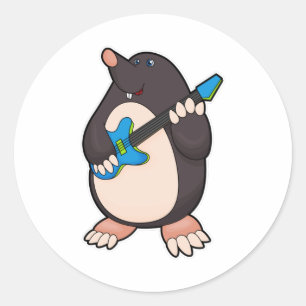 Musik mit Gitarre Runder Aufkleber