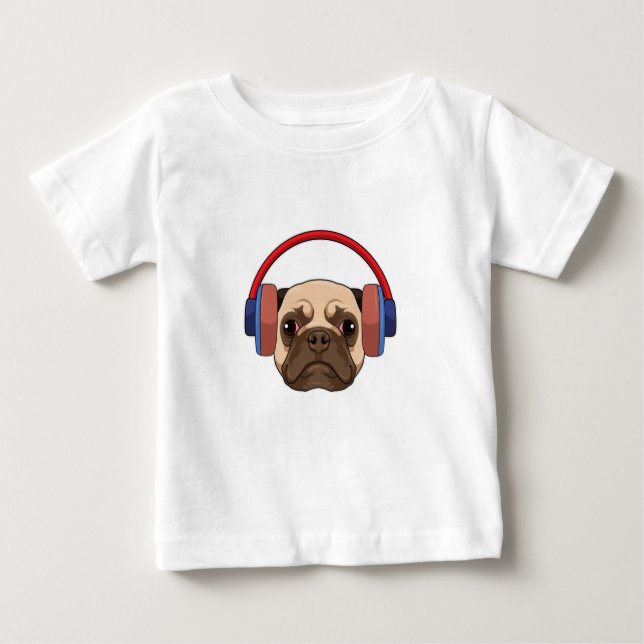 Musik mit Headphone spielen Baby T-shirt (Vorderseite)