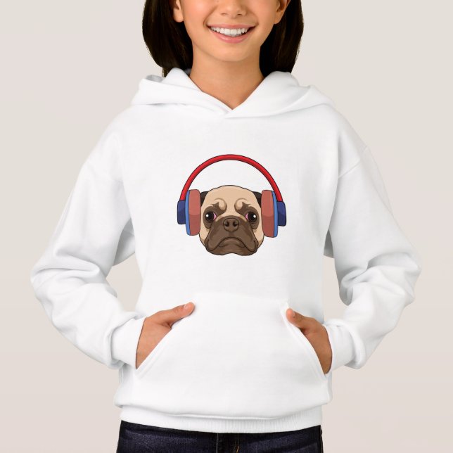 Musik mit Headphone spielen Hoodie (Vorderseite)