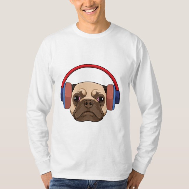 Musik mit Headphone spielen T-Shirt (Vorderseite)