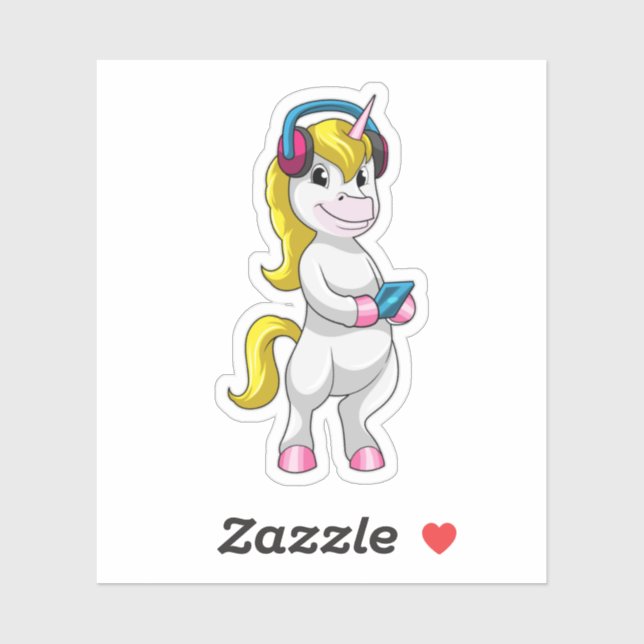 Musik mit Kopfhörer hören Aufkleber (Blatt)