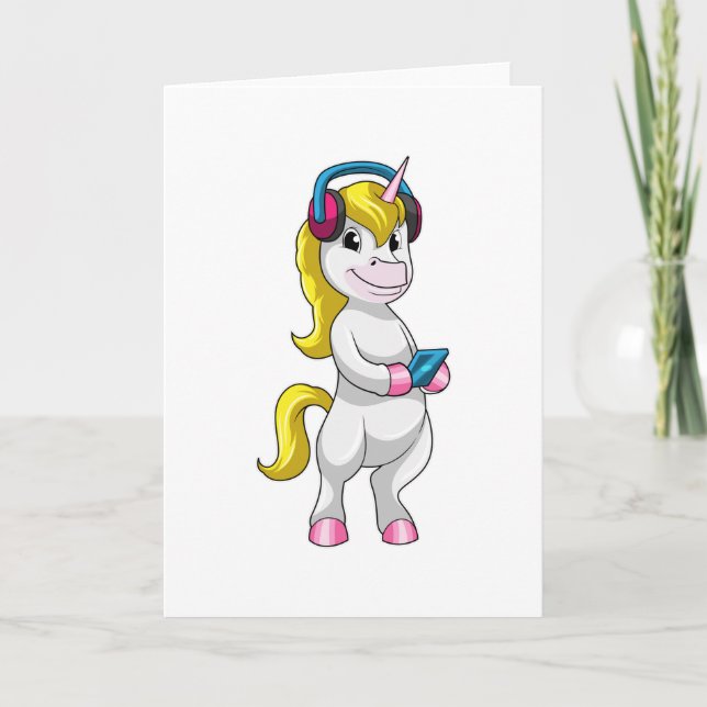 Musik mit Kopfhörer hören Karte (Vorderseite)