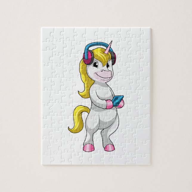 Musik mit Kopfhörer hören Puzzle (Vertikal)