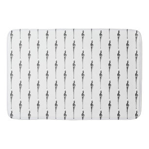Musik Motif Melting Treble Clef Schwarz-Weiß-Musik Badematte