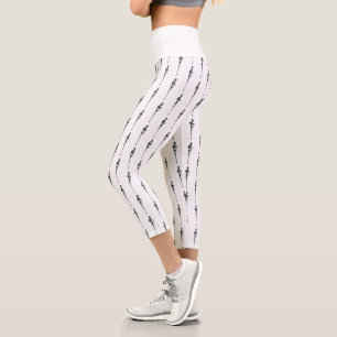 Musik Motif Melting Treble Clef Schwarz-Weiß-Musik Capri Leggings