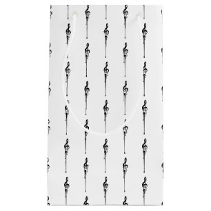 Musik Motif Melting Treble Clef Schwarz-Weiß-Musik Kleine Geschenktüte