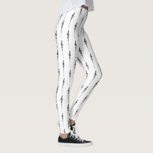 Musik Motif Melting Treble Clef Schwarz-Weiß-Musik Leggings
