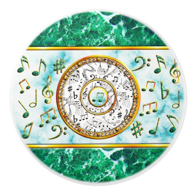 Musik, Musical Notes, Marmor Keramikknauf (Vorderseite)