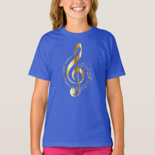 Musik, Musik, Musik, Treble clever in Gold, T-Shirt