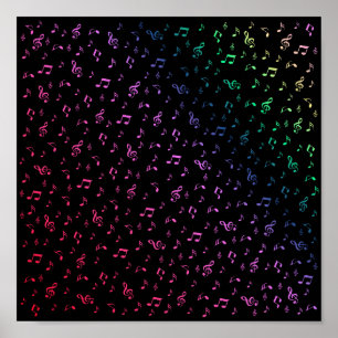 Musik, Musik, Noten, Melodie, Schwarz, Sound, Clea Poster