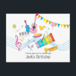 Musik, musikalische Instrumente, Drum-Kids singen Einladungspostkarte<br><div class="desc">Musik,  musikalische Instrumente,  Drum-Kids singen</div>