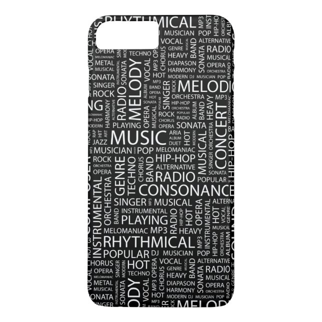 MUSIK-Muster-Wortwolke Case-Mate iPhone Hülle (Rückseite)