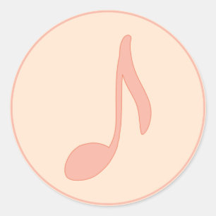 Musik. Note A. Musician Gift Runder Aufkleber
