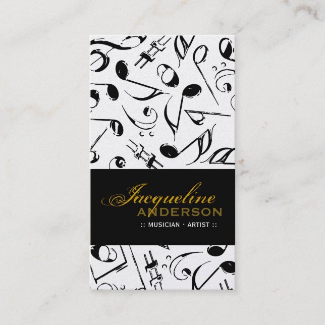 Musik-Noten Muster Künstler Gesang Visitenkarte (Vorderseite)