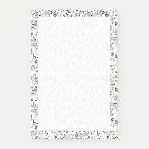 Musik - Noten Schwarz und Weiß Post-it Klebezettel