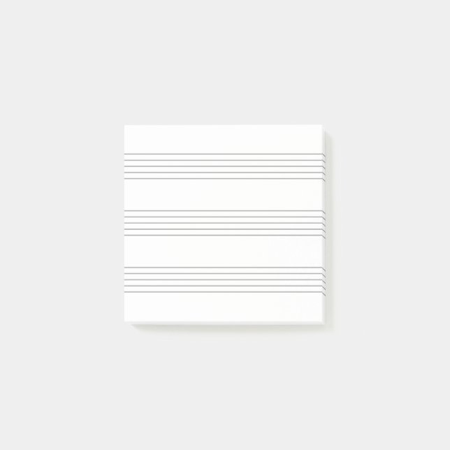 Musik Notenlinien, minimalistisch, quadratisch Post-it Klebezettel (Vorderseite)