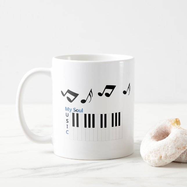Musik Piano Key Musiknote Kaffeetasse (Mit Donut)
