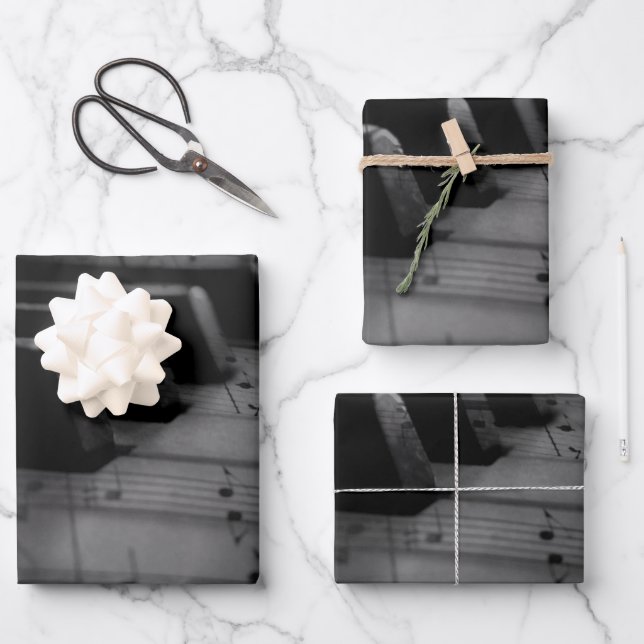 Musik Piano Keys Geschenkpapier Set (Vorderseite)