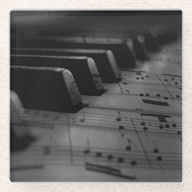 Musik Piano Keys Glasuntersetzer (Vorderseite)
