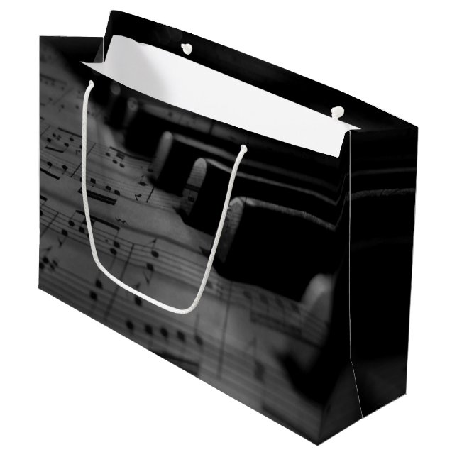 Musik Piano Keys Große Geschenktüte (Vorderseite Schrägansicht)