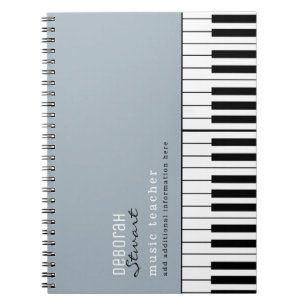 Musik Piano Lehrer Elegante Dusty Blue Notizblock